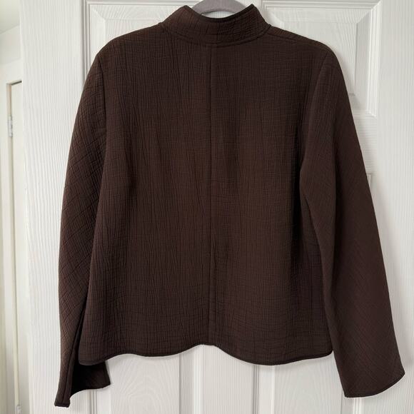 Eileen Fisher Women's Stand Collar Silk Blend Textured Jacket Size Medium - Picture 11 of 13